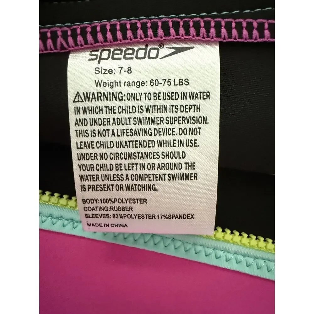 Speedo Kids Neoprene Swimsuit One Piece Girls Size 7-8 UV Thermal Suit NWT